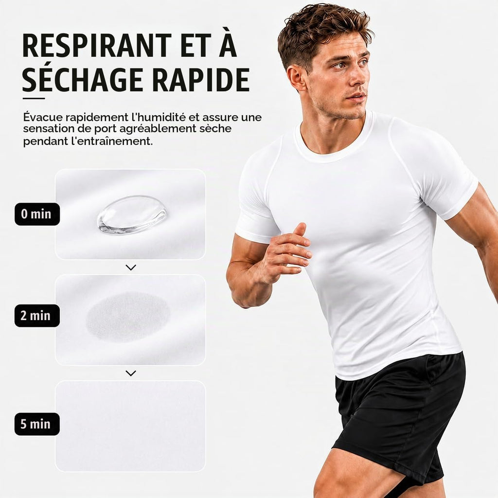 T-Shirt Compression Homme – Musculation, Running & Fitness