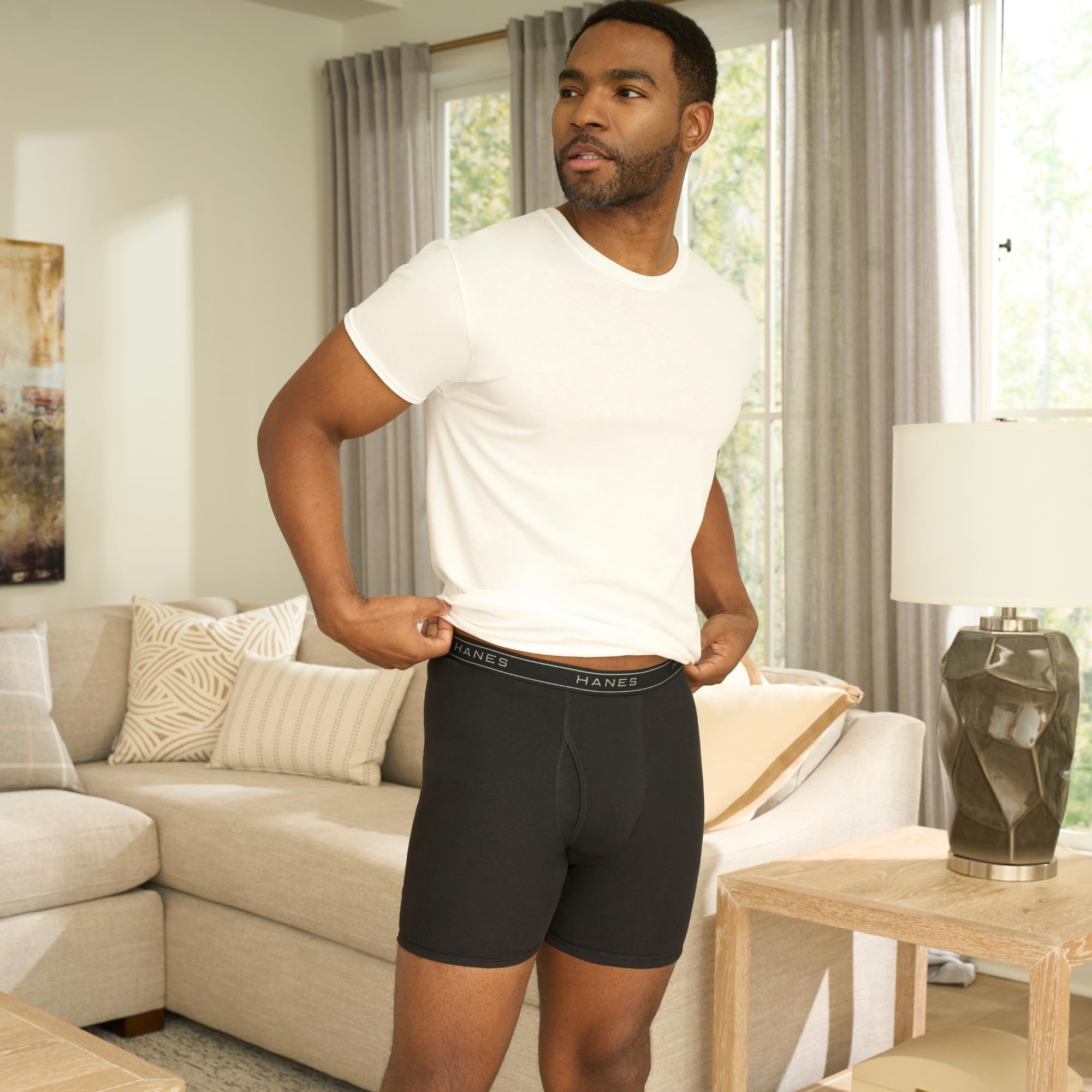 Lot Boxers Homme Hanes – Coton 100% Doux & Respirant