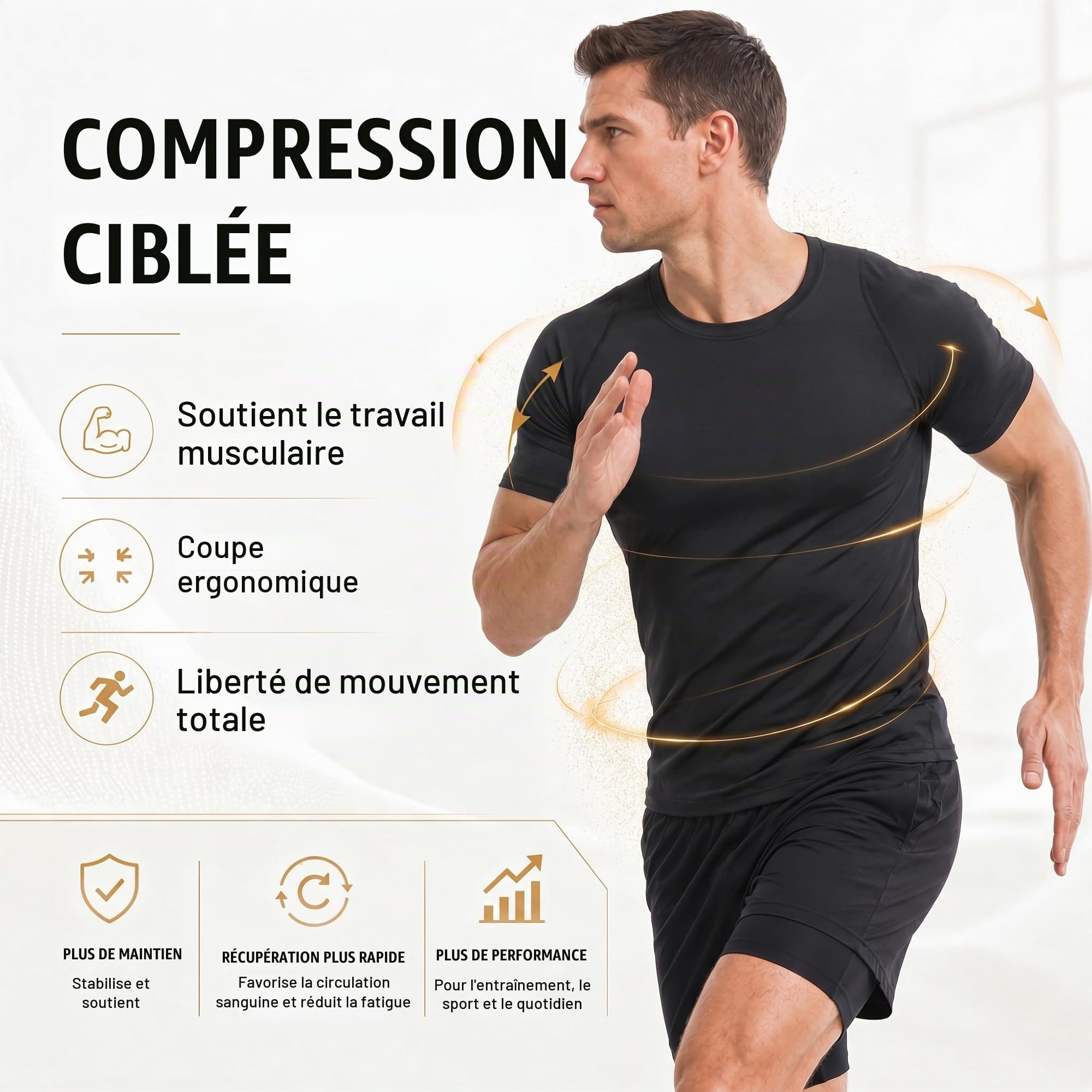 T-Shirt Compression Homme – Musculation, Running & Fitness