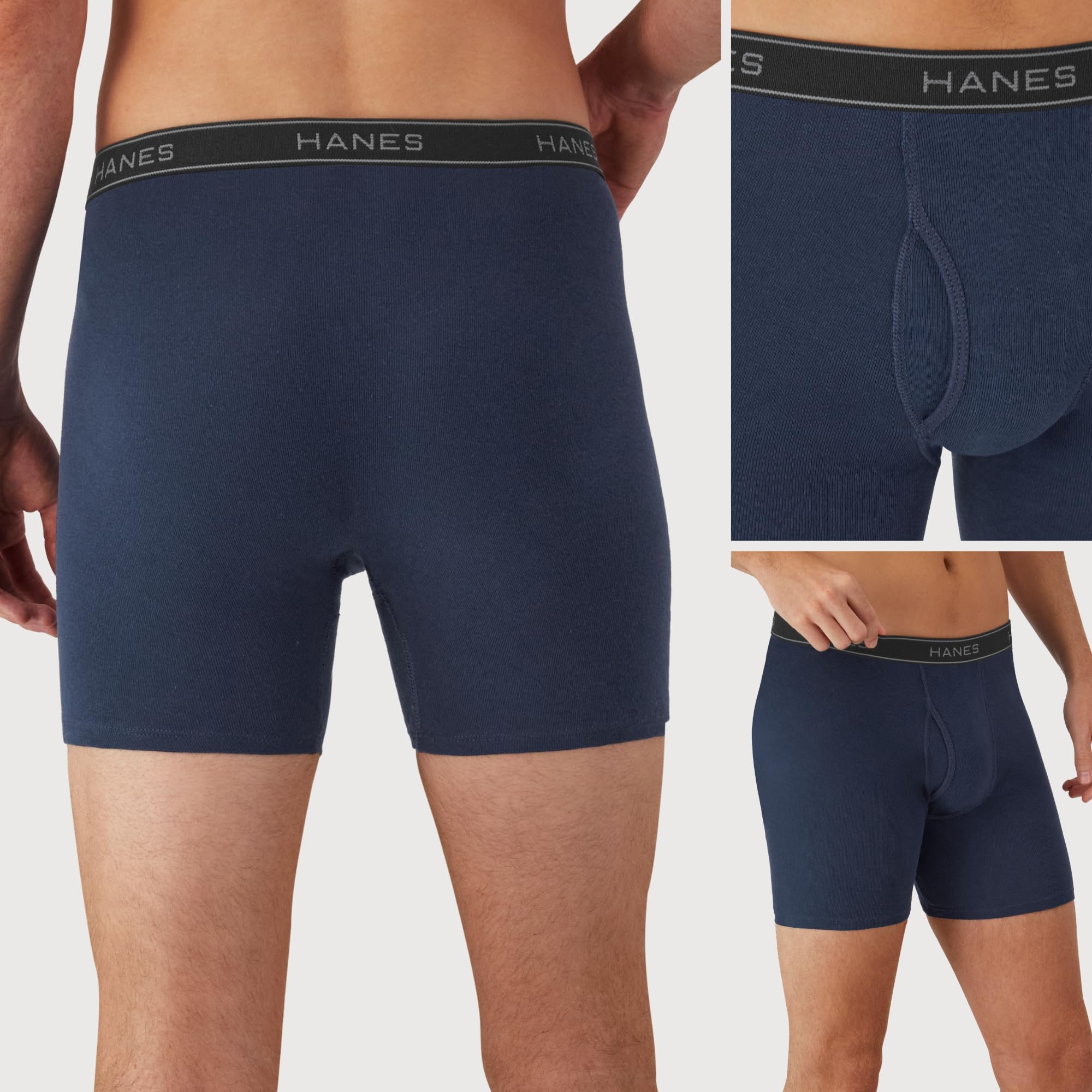 Lot Boxers Homme Hanes – Coton 100% Doux & Respirant