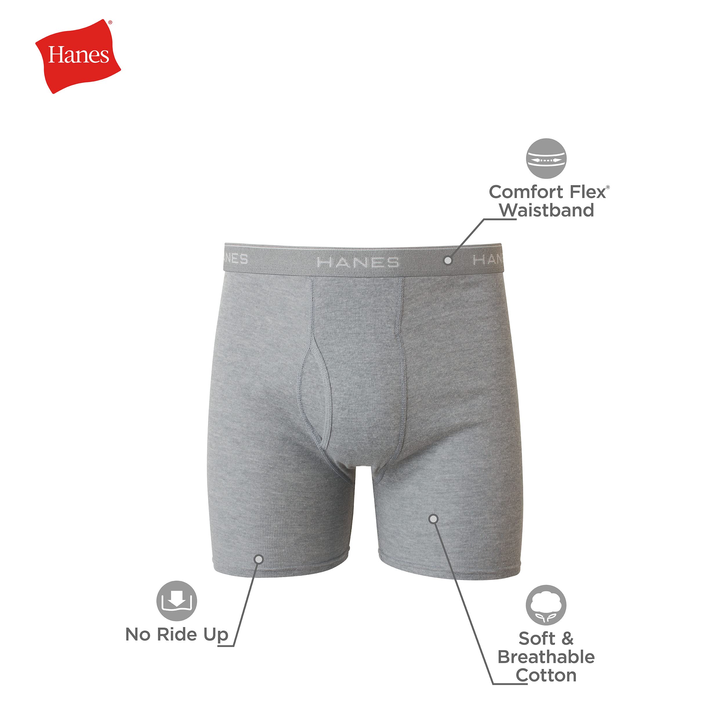 Lot Boxers Homme Hanes – Coton 100% Doux & Respirant