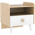 Table de chevet enfant table de nuit enfant avec tiroir et niche, petite table d'appoint en bois pour chambre d'enfant