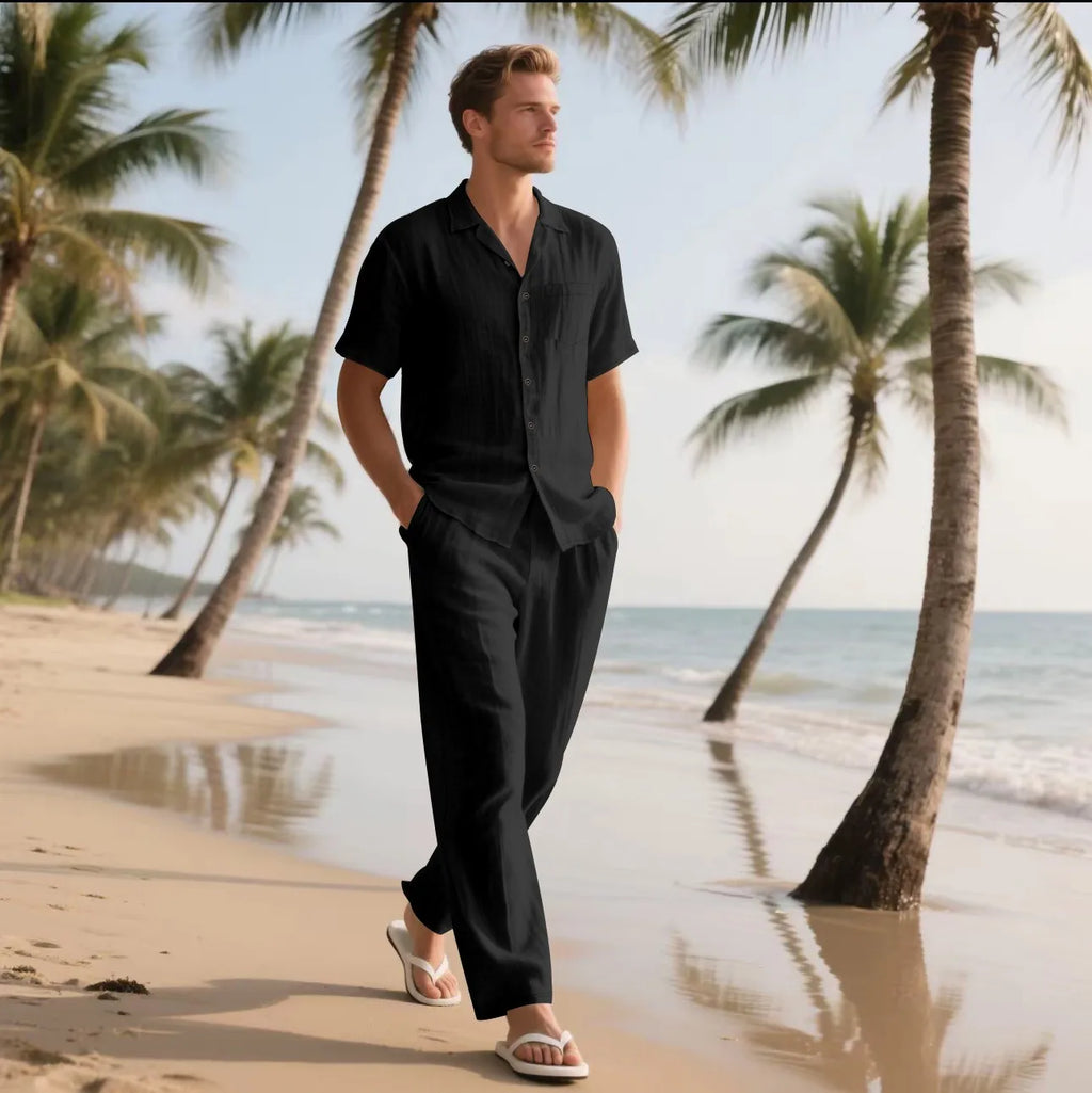 Ensemble Lin Homme – Chemise & Pantalon Summer Beach 2025