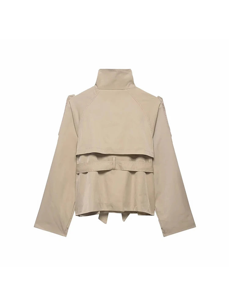 Trench Court Double Boutonnage Femme – Style Vintage Urbain