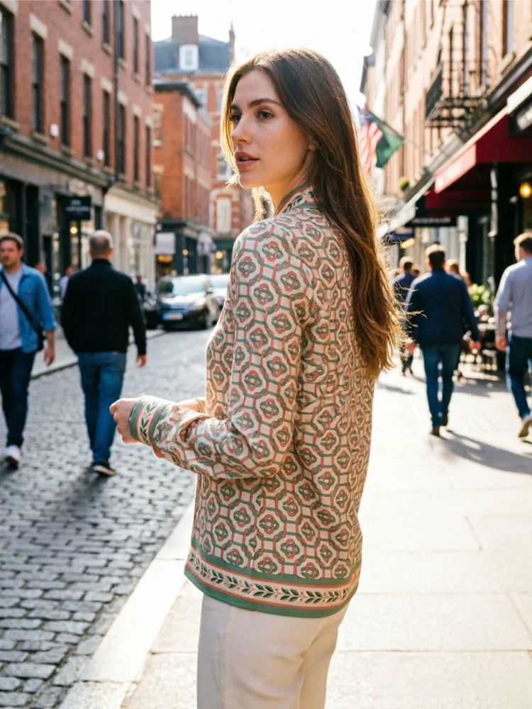 Nouvelles chemises élégantes pour femmes de bureau, chemisiers imprimés tendance pour femmes, hauts à manches longues, Blusas Mujer