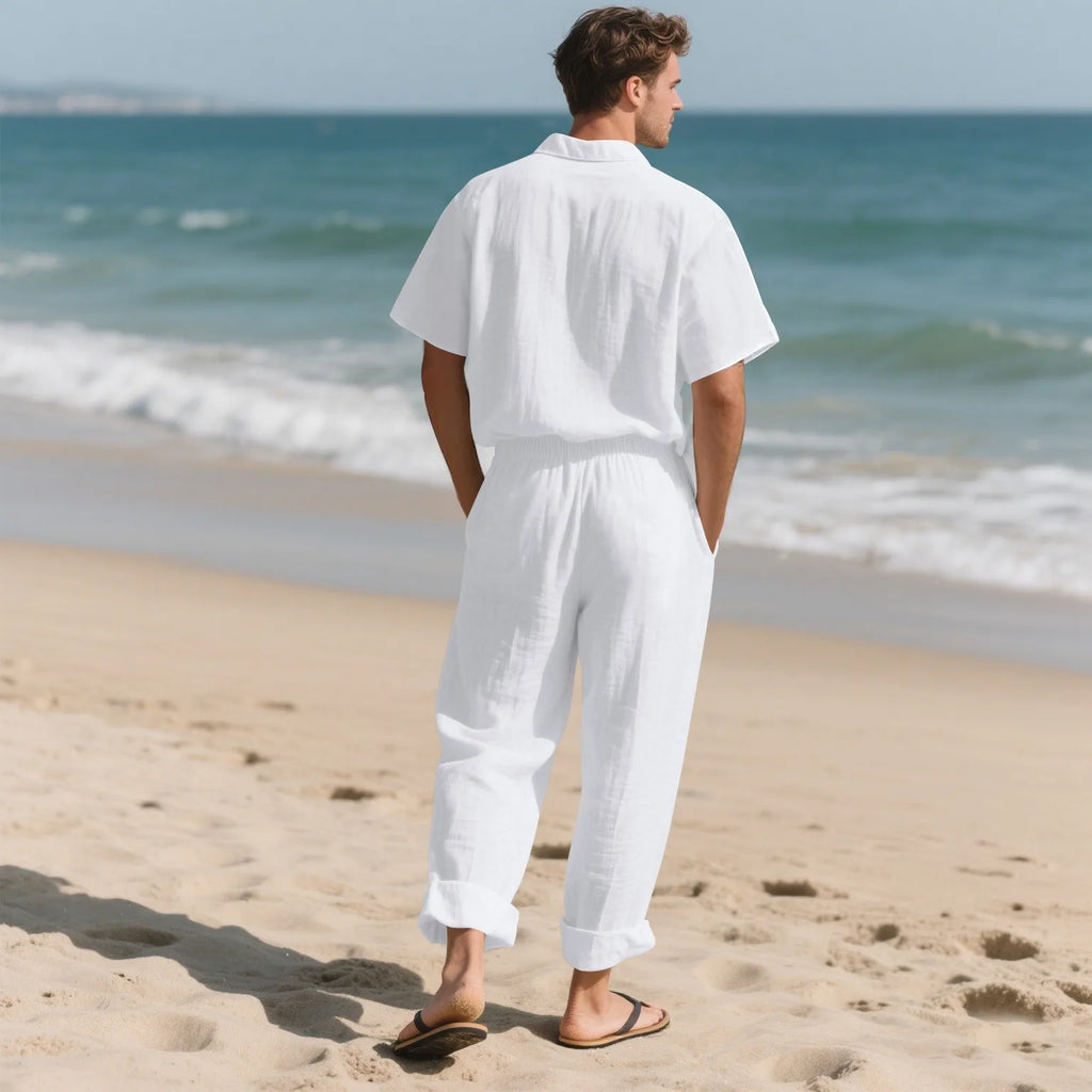 Ensemble Lin Homme – Chemise & Pantalon Summer Beach 2025