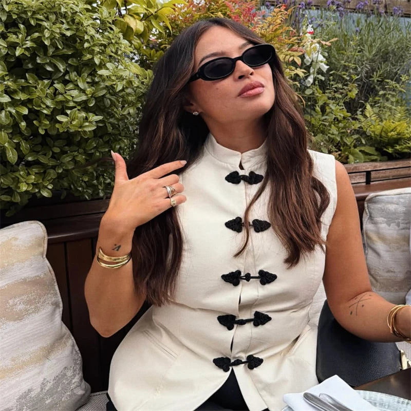 Nouvelle Collection 2026 – Gilet Chemise Sans Manches Ajusté pour Femme : Élégant, Stylé et Unique