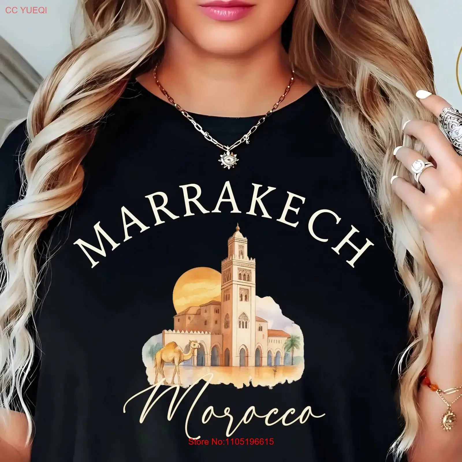 T-shirt Marrakech – Mosquée Koutoubia, Désert & Streetwear Vintage