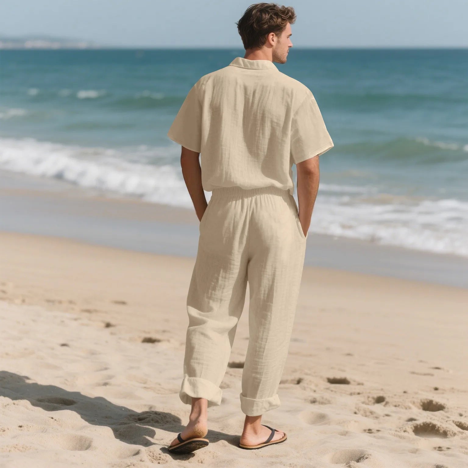 Ensemble Lin Homme – Chemise & Pantalon Summer Beach 2025