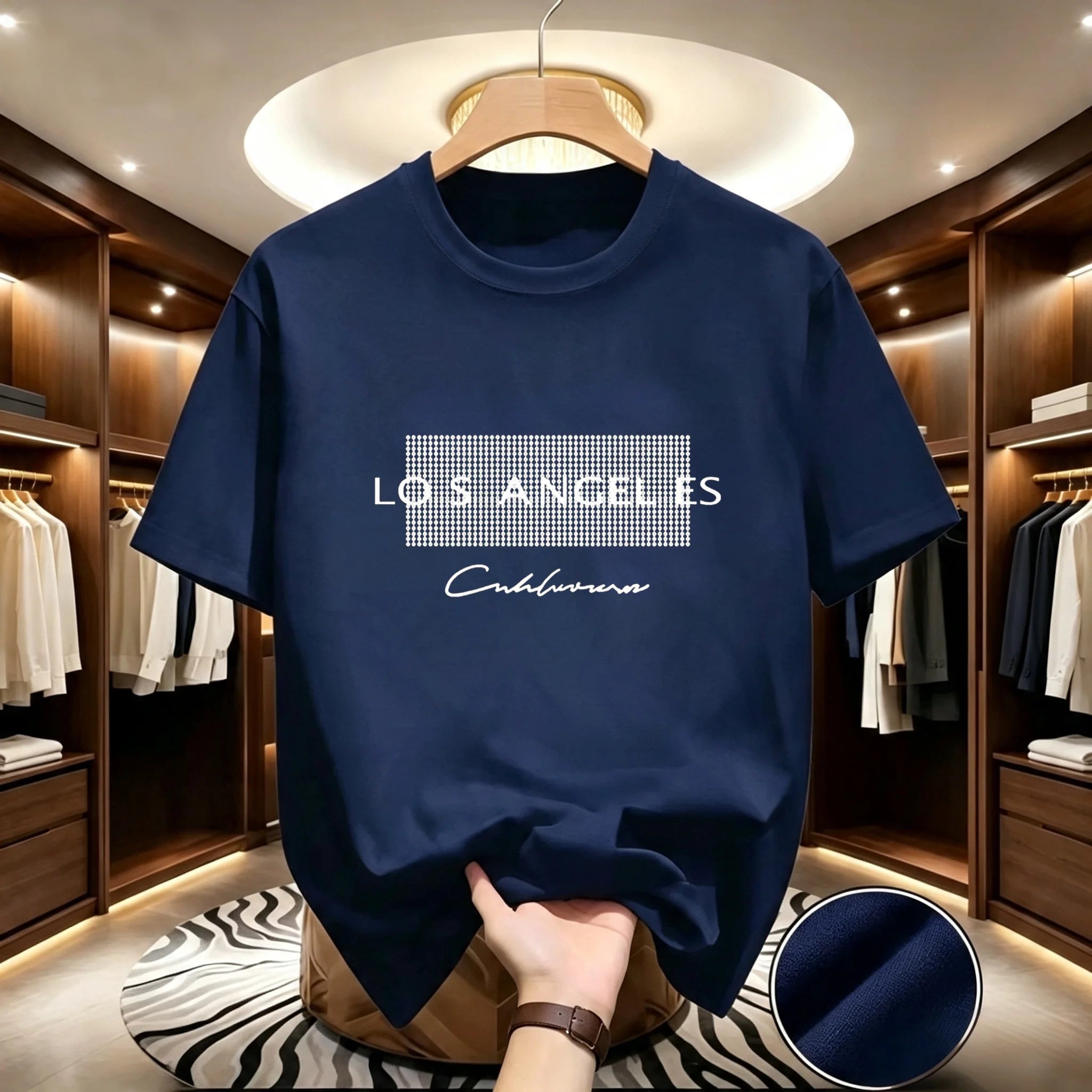 T-shirt Homme – Motif Cheval & Lettres, Style Tendance Été