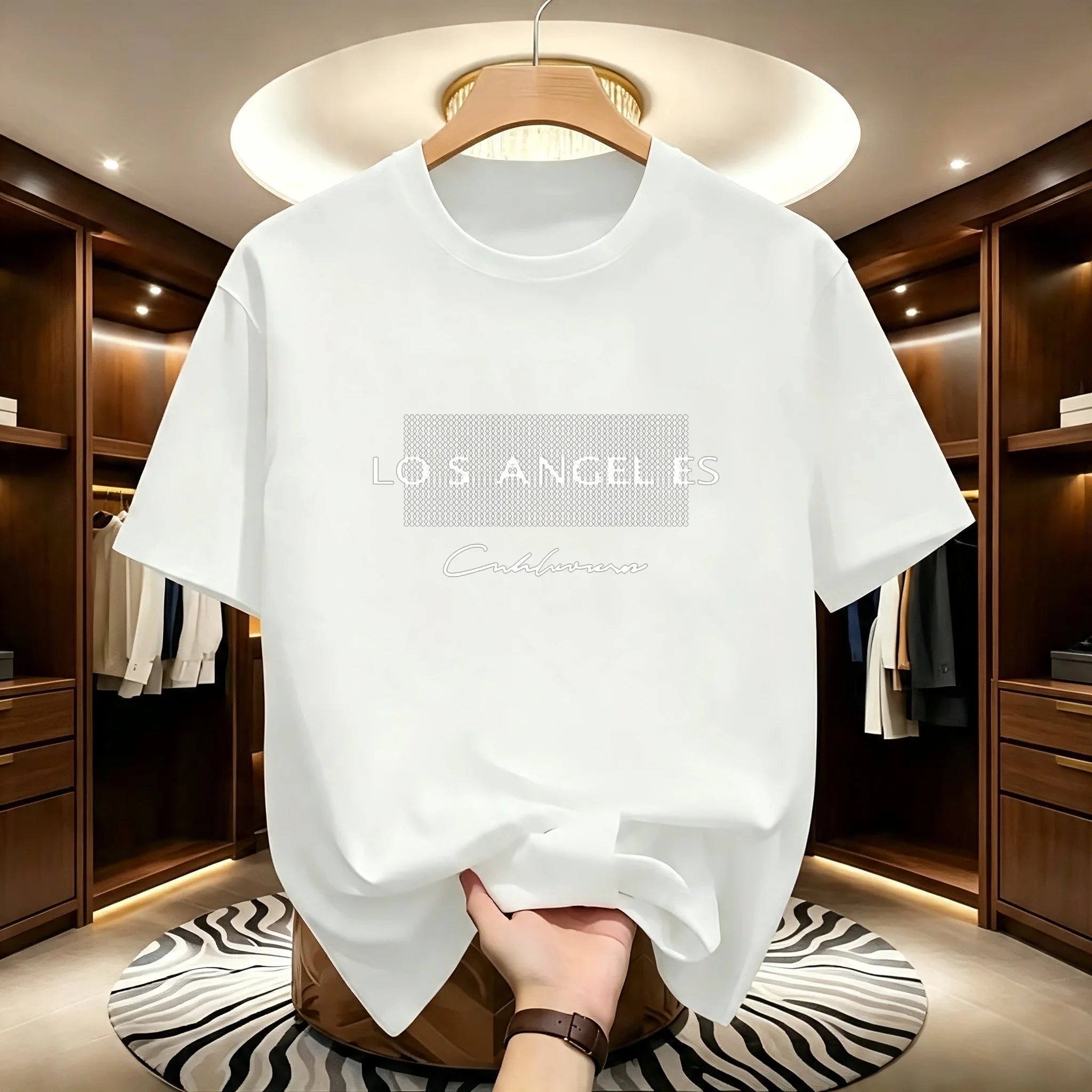 T-shirt Homme – Motif Cheval & Lettres, Style Tendance Été