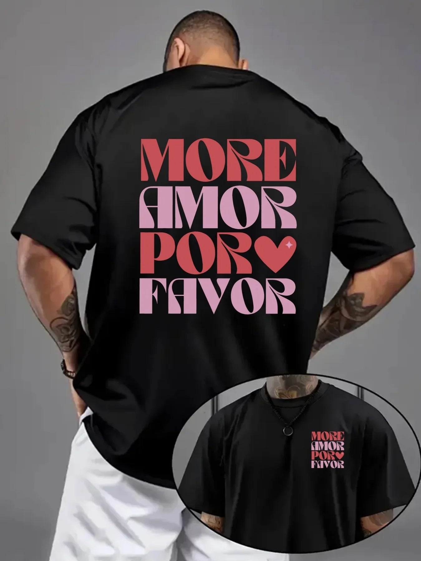 T-shirt "More Amor Por Favor" – Homme 100% Coton