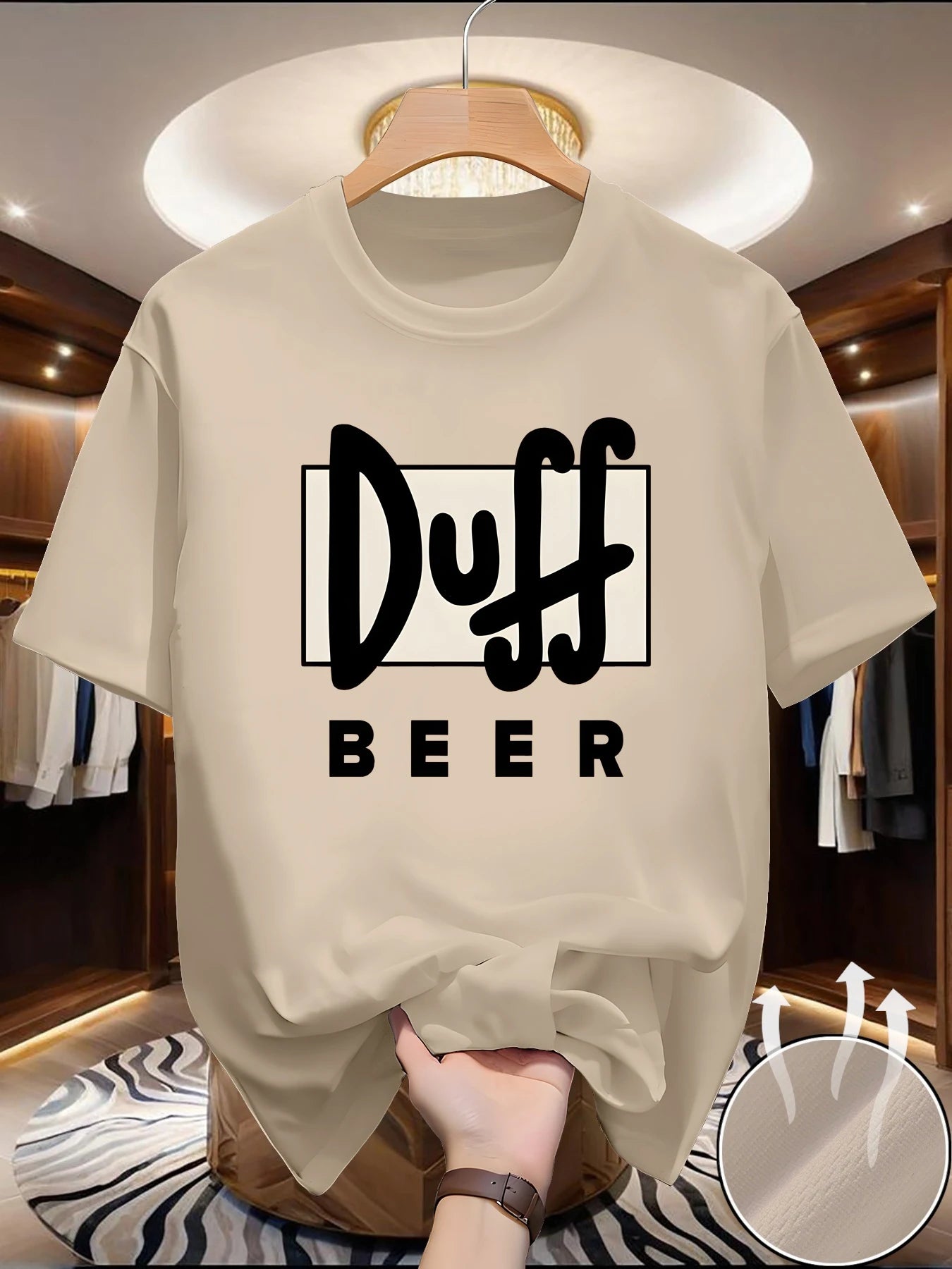 T-shirt d'été de luxe décontracté pour homme, à col rond et manches courtes, imprimé lettres, design tendance