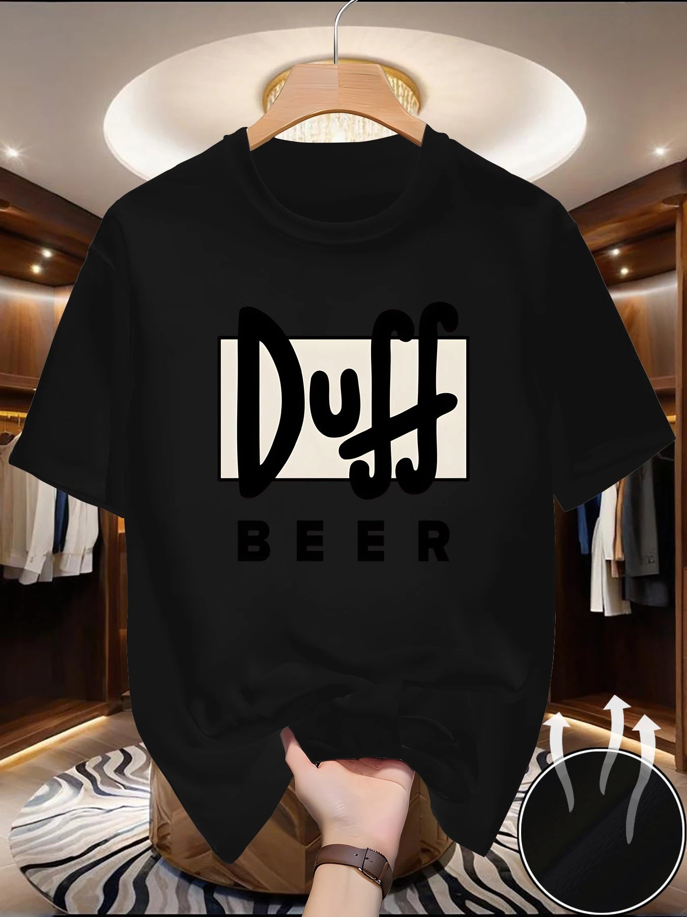 T-shirt d'été de luxe décontracté pour homme, à col rond et manches courtes, imprimé lettres, design tendance