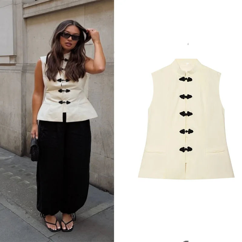 Nouvelle Collection 2026 – Gilet Chemise Sans Manches Ajusté pour Femme : Élégant, Stylé et Unique