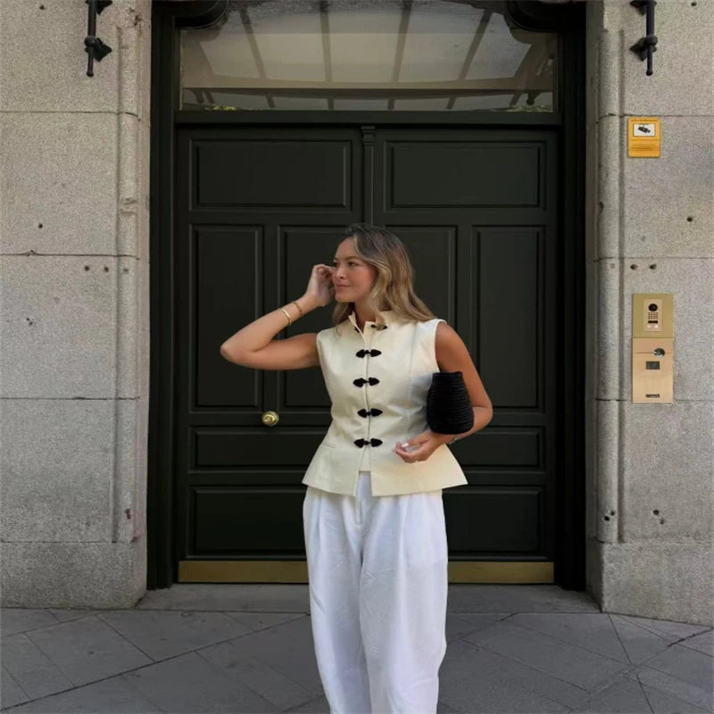 Nouvelle Collection 2026 – Gilet Chemise Sans Manches Ajusté pour Femme : Élégant, Stylé et Unique