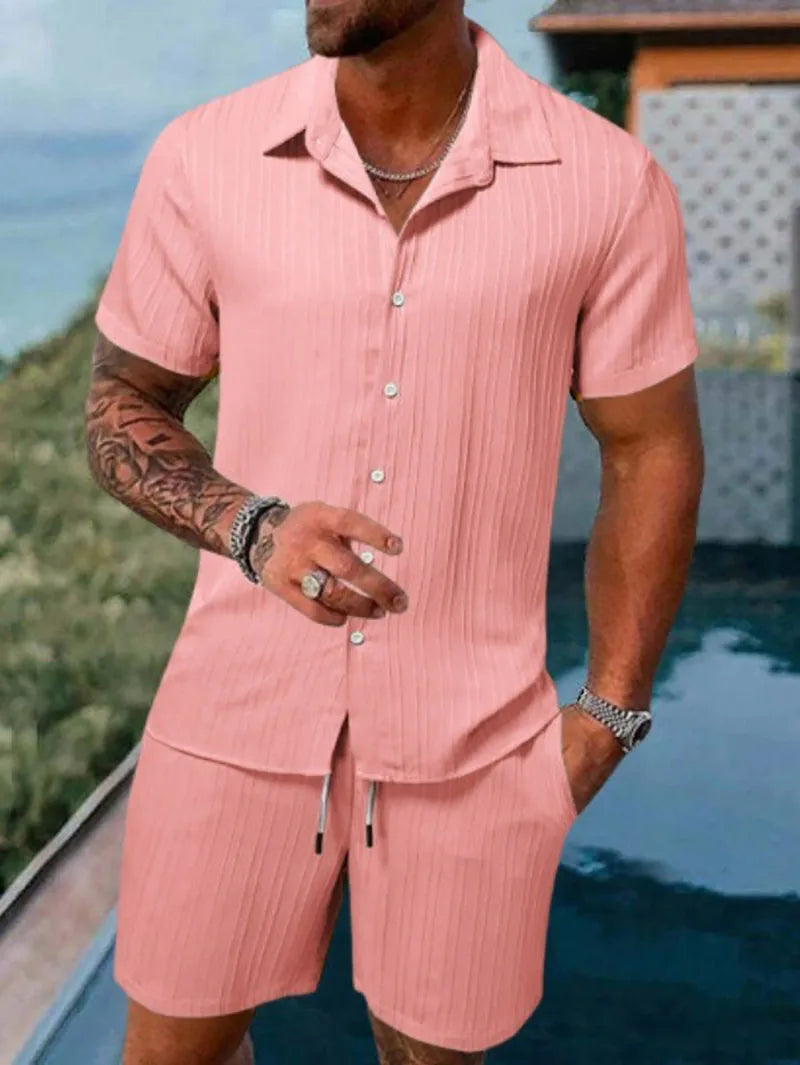 Ensemble Sport Homme – Polo & Short Assortis, Coupe Ample