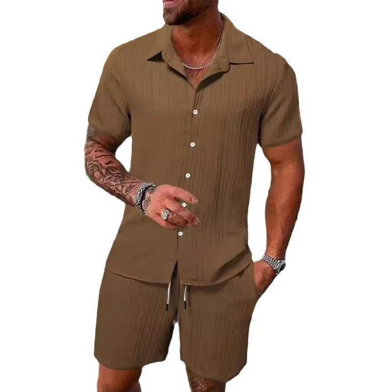Ensemble Sport Homme – Polo & Short Assortis, Coupe Ample