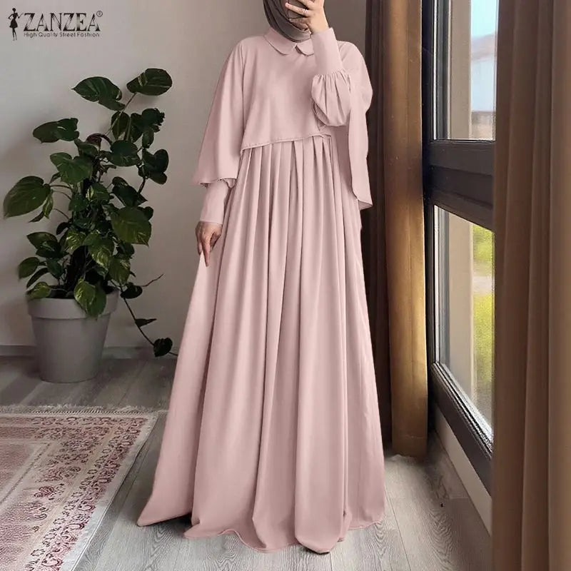 Ensembles modestes pour femmes musulmanes, 2 pièces, robe et chemisier poncho, tenues hijab ZANZEA pour le Ramadan, ensembles 2 pièces, hauts à manches longues