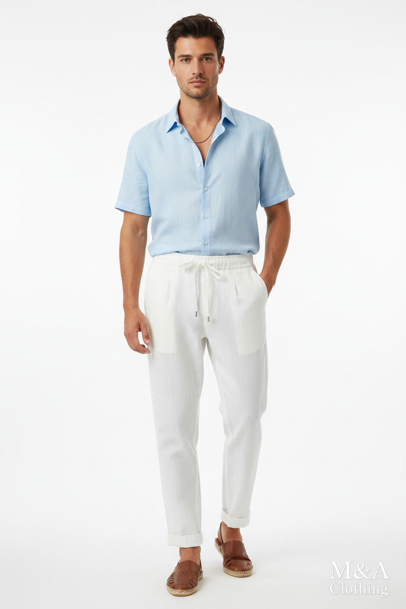 Pantalon Coton & Lin Homme – Confort & Style